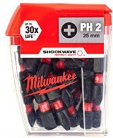 Milwaukee 4923430853 Shockwave 25 x PH2 25mm Screwdriver Bits 